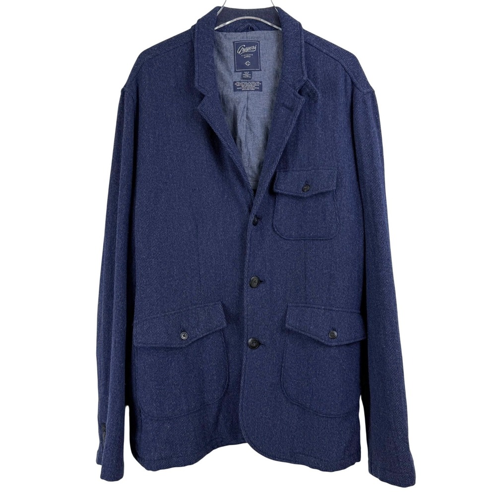 GRAYERS HOLDEN Navy Wool Blazer Jacket‎ MEN XXL LUXURY LOOP COLLAR